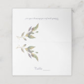 紫のセーモダンジと金ゴールドの水彩葉| プレイスカード (外部開封)