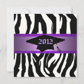 紫のゼブラの卒業発表 招待状 (裏面)