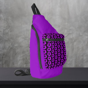 紫のゼラニウム花の模様 スリングバッグ