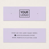 紫のソーシャルメディアのスタッドイヤリングディスプレイカード (正面&裏面)