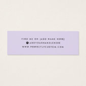 紫のソーシャルメディアのスタッドイヤリングディスプレイカード (裏面)