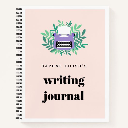 『紫のタイプライター・グ書リーナリーズ・ジャーナル』 ノートブック (正面)