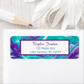 紫のターキオースマーブルフルードアーパーソナライズされたト ラベル (インサイチュ)