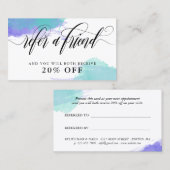 紫のターコイズスマッジ書道友人を参照 紹介カード (正面/裏面)