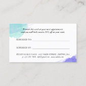 紫のターコイズスマッジ書道友人を参照 紹介カード (裏面)