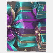 紫のターコイズ包まれた贈り フリースブランケット (正面)