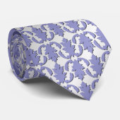 紫のダマスクとスチールタイ ネクタイ (ロール)
