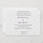 紫のダマスクの結婚式 招待状 (裏面)