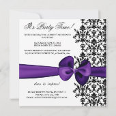 紫のダマスク生地の招待状（アクセント付） 招待状 (裏面)