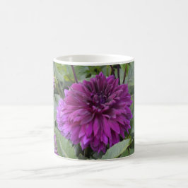 紫のダリアを持つマグカップ コーヒーマグカップ