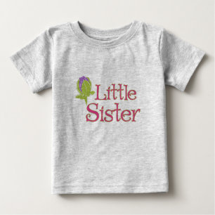 紫のダリアバドのシャツとリトルシスター ベビーTシャツ