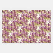 紫のチューリップエレガントの水色 ラッピングペーパーシート (正面2)