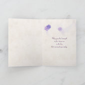 紫のチューリップオンレース同情カード カード (内部)