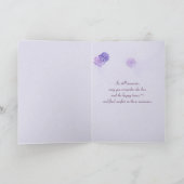 紫のチューリップオンレース同情カード カード (内部)