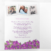 紫のチューリップハートアートの物語の結婚献身 三つ折りプログラム (内部最初)