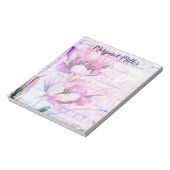 紫のチューリップパーソナライズされた ノートパッド (回転)