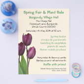 紫のチューリップ春フェアまたは植物販売 チラシ (シングル)