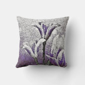 紫のチューリップ絵画- Art Pillow クッション (裏面)