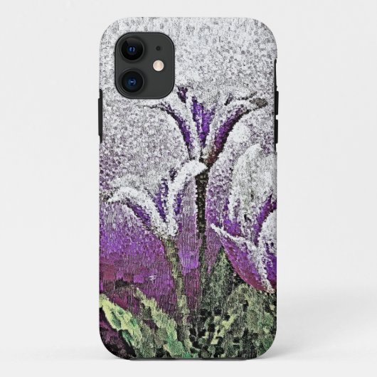 紫のチューリップ絵画-'s Art Case-Mate iPhoneケース (裏面)