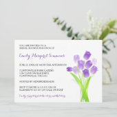 紫のチューリップ – ブライダルシャワー招待 招待状 (スタンド正面)