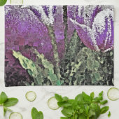 紫のチューリップ – 絵を描のアートキッチンタオル キッチンタオル (折り畳み)