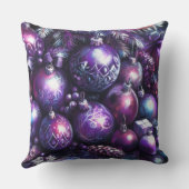 紫のチョークのオーナメント クッション (裏面)