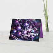 紫のチョークのオーナメント 箔シーズンカード (正面)