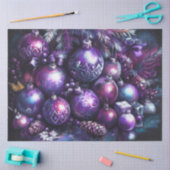 紫のチョークのオーナメント 薄葉紙 (クラフト)