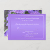 紫のツツジの花のRSVPカード 出欠カード (正面/裏面)