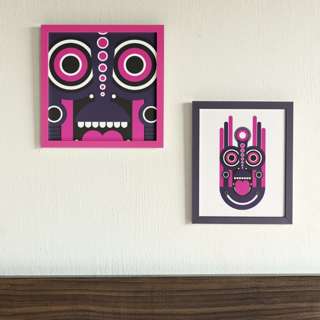 紫のティキマスク メタルプリント (クリエイターアップロード済み)