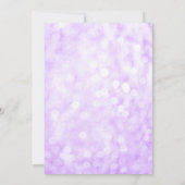 紫のティール(緑がかった色)フェイクグリッターライトガールベビーシャワー 招待状 (裏面)