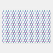 紫のティール（緑がかった色）ブルーパイナップルパターン ラッピングペーパーシート (正面)