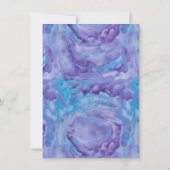 紫のティール(緑がかった色)水の色の木の生活バルミツワー セーブザデート (裏面)