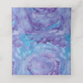 紫のティール（緑がかった色）水彩折り畳まれた生活の木 プレイスカード (内部開封)