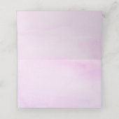 紫のティール（緑がかった色）水色フローラ折り畳み プレイスカード (内部開封)