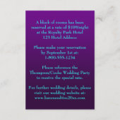 紫のティール（緑がかった色）銀フローラ、蝶の囲い エンクロージャーカード (裏面)