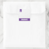 紫のテクスモダンチャ付き写真の卒業 スクエアシール (バッグ)