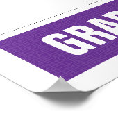 紫のテクスモダンチャ付き写真の卒業 ポスター (角)