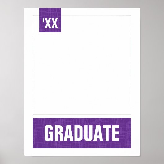 紫のテクスモダンチャ付き写真の卒業 ポスター (正面)