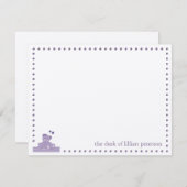 紫のテディベアパーソナライズされたノートカード ノートカード (正面/裏面)