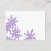 紫のデイジーがホワイトウェディングレセプションカードに エンクロージャーカード (裏面)