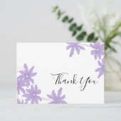 紫のデイジーが白結婚色に感謝 サンキューカード (スタンド正面)
