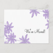 紫のデイジーの住所変更のお知らせ 案内ポストカード (正面)
