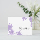 紫のデイジーの住所変更のお知らせ 案内ポストカード (スタンド正面)