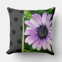 紫のデイジーアクセント クッション