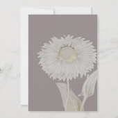 紫のデイジーアンティーク結婚式の日付を保存 セーブザデート (裏面)