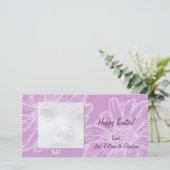 紫のデイジーイースターフォトカード シーズンカード (スタンド正面)