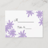 紫のデイジーオン結婚ホワイト座席表 プレイスカード (正面)
