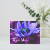 紫のデイジーフラワーニューアドレス 案内ポストカード (スタンド正面)