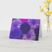 紫のデイジー花フォトノートまたはグリーティングカード カード (黄色い花)